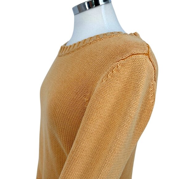 Tyler Bōe Mineral Wash Cotton Button-Back Crewneck Sweater Yellos Size Medium - Picture 5 of 12